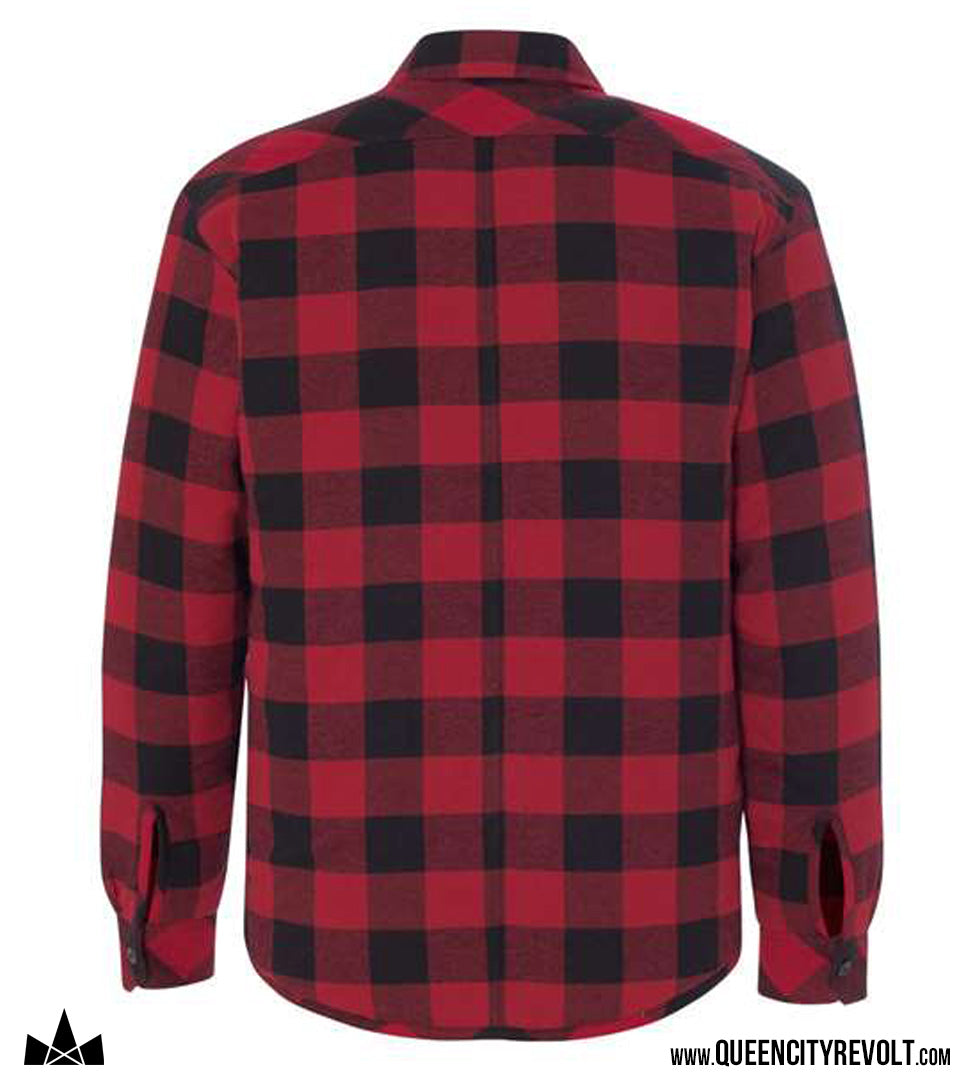 STJB Quilt Lined Flannel Jacket, Red/Black