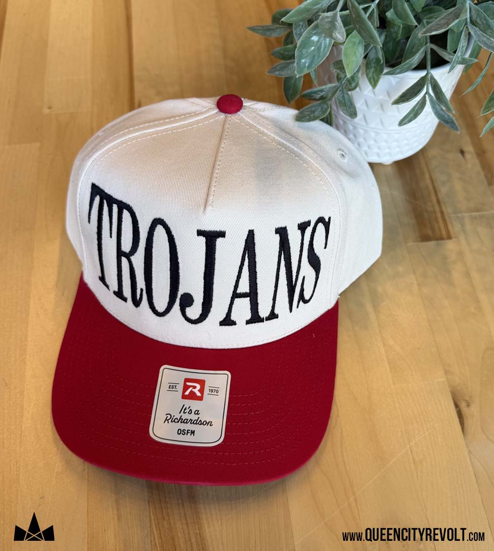 East Central TROJANS Snapback, Red/Cream