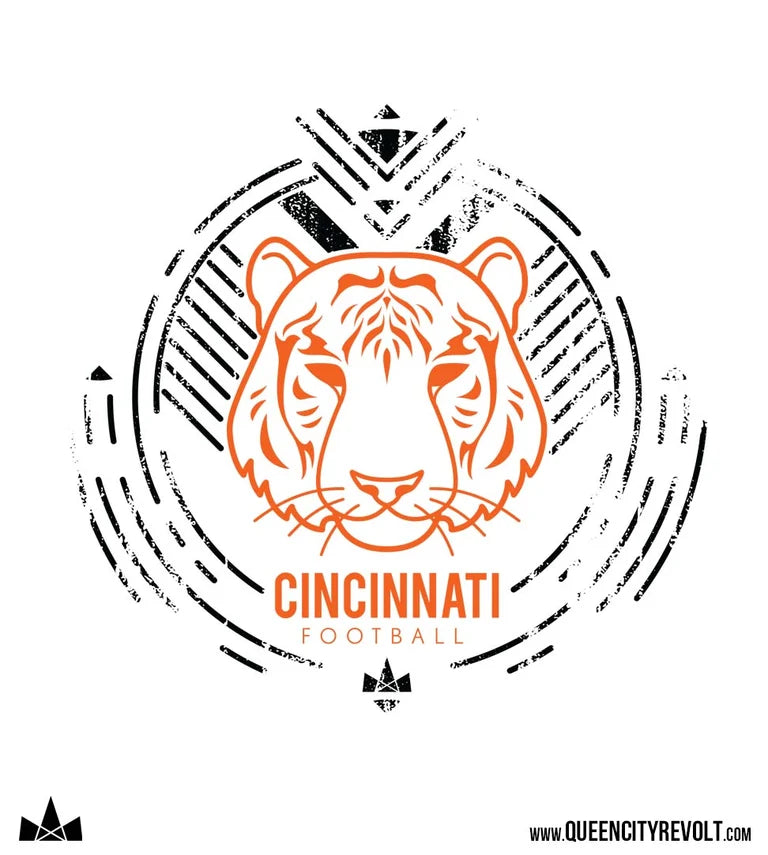 Cincinnati Football, Circle Hoodie, Oatmeal Heather