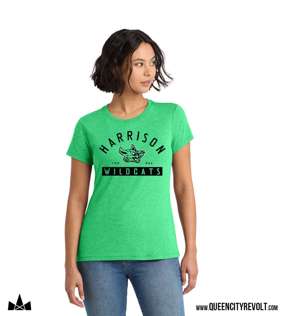 Harrison Women's Vintage Wildcat Tshirt, Green