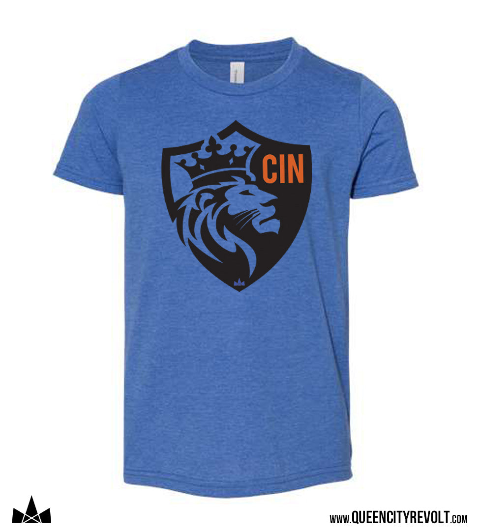 Youth Cincinnati Soccer T-Shirt, Heather Royal