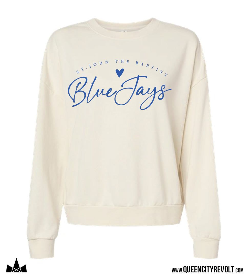 PRESALE Bluejays Women's Crew Sweatshirt, Ivory