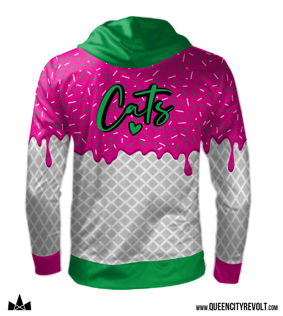 Harrison Adult Performance Drip Hoodie, Pink/Green