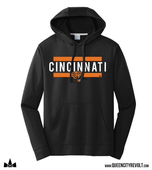 Cincinnati Football, Performance Hoodie, Black