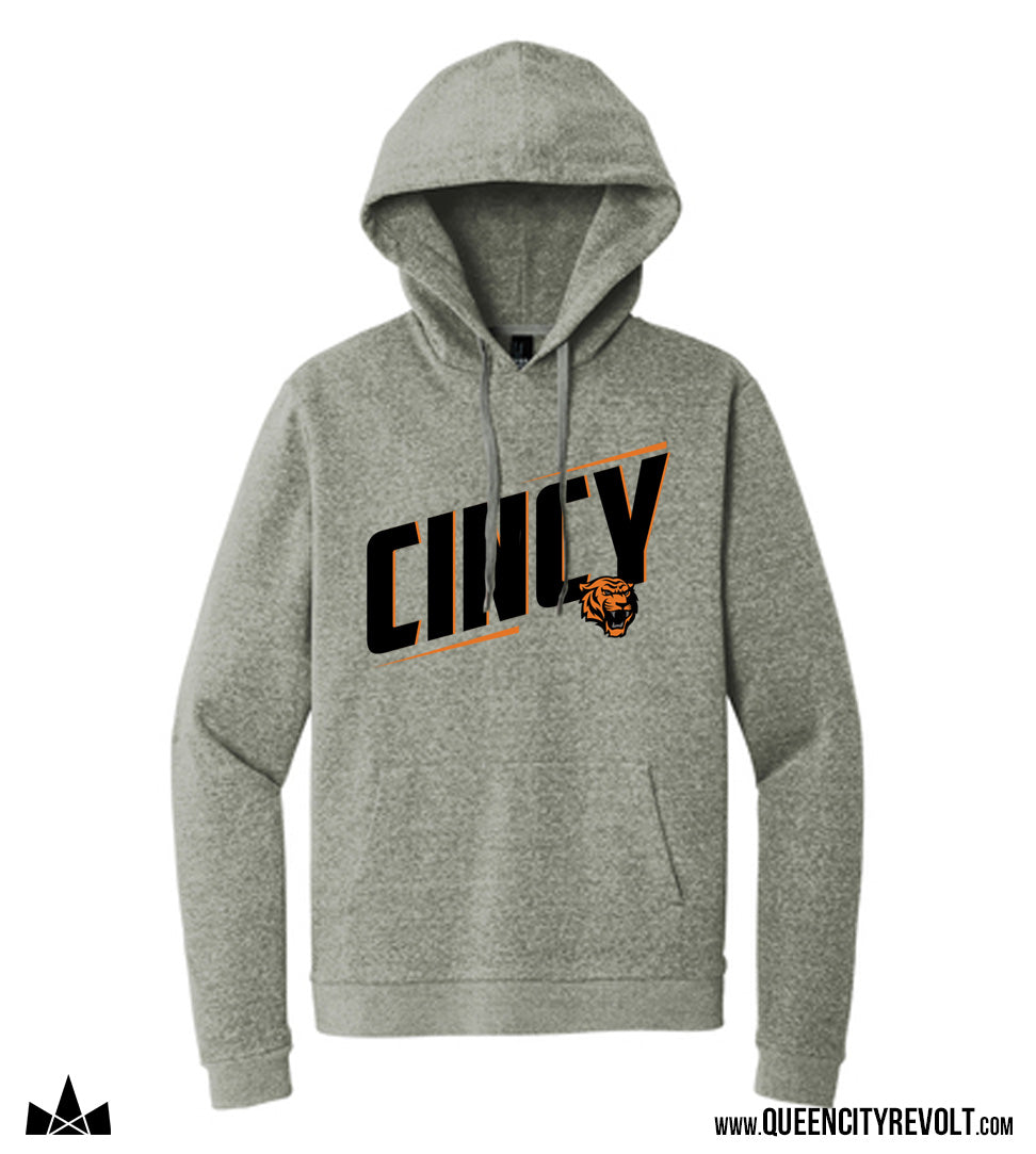 Cincinnati Football, Cincy Slant Hoodie, Grey