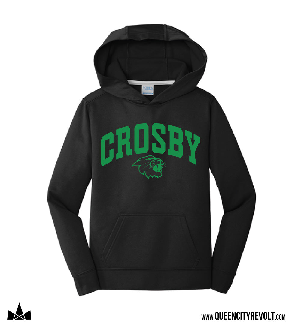 Crosby Youth Performance Hoodie, Black