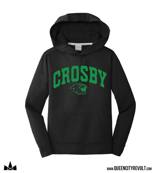Crosby Youth Performance Hoodie, Black