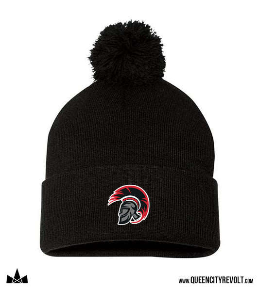 East Central Knit Cuff Pom Beanie, Black