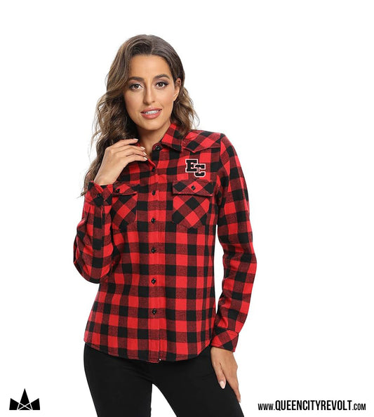 East Central Women's Flannel, Black/Red