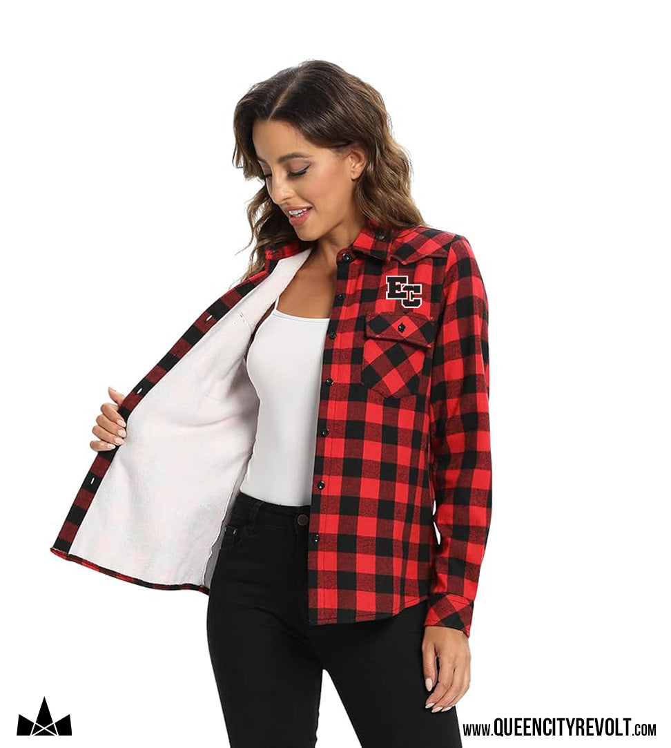 East Central Women's Flannel, Black/Red