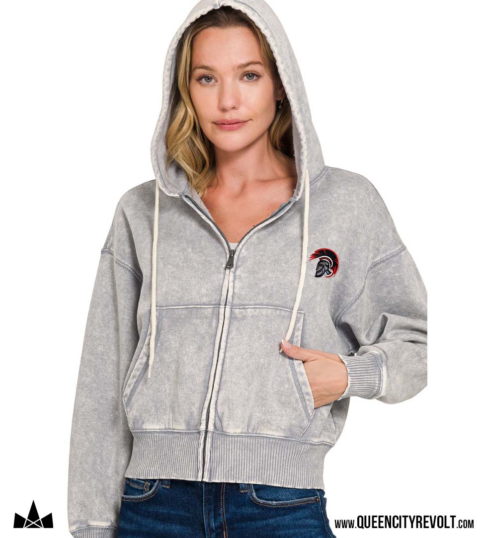 East Central Women's Zip Up Hoodie, Grey