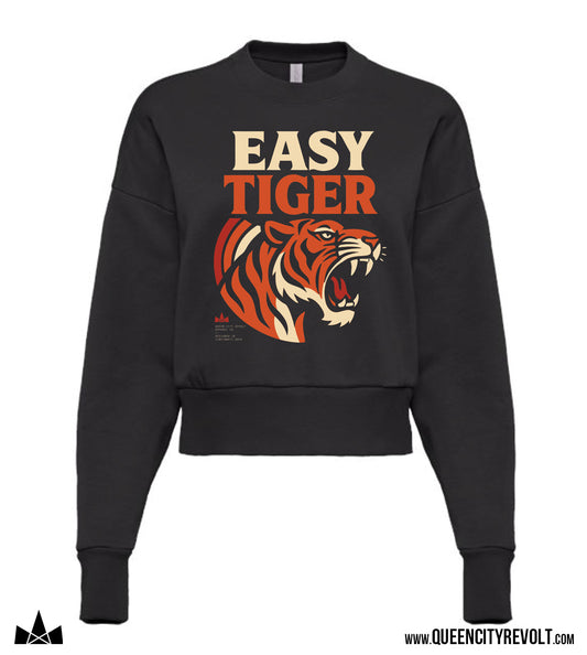 Cincinnati Football Women's Easy Tiger Crew Sweatshirt, Black