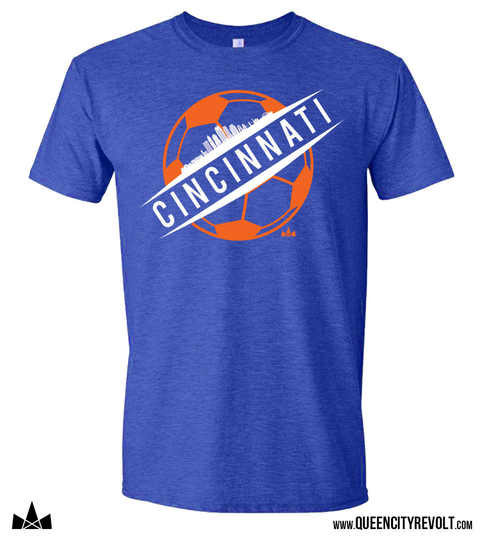 Cincinnati Soccer, Skyline Tshirt, Royal