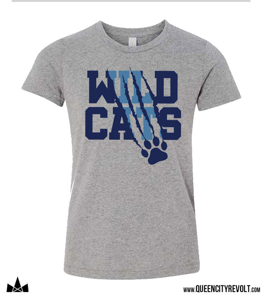 Franklin County Youth Wildcat Scratch Tshirt, Grey