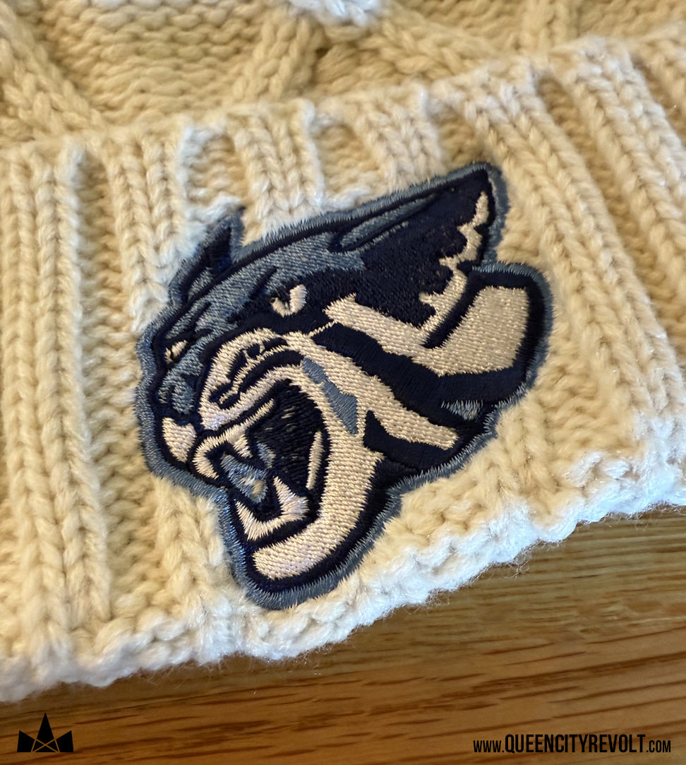 Franklin Co, Faux Fur Pom Knit Beanie, Ivory