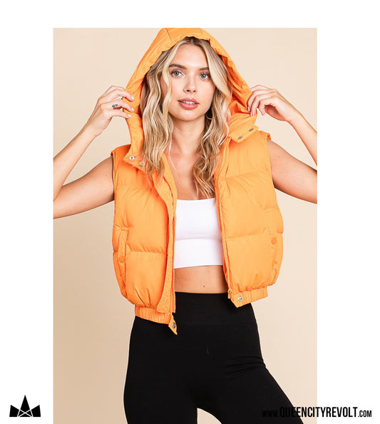 Women's Puffer Vest, Orange