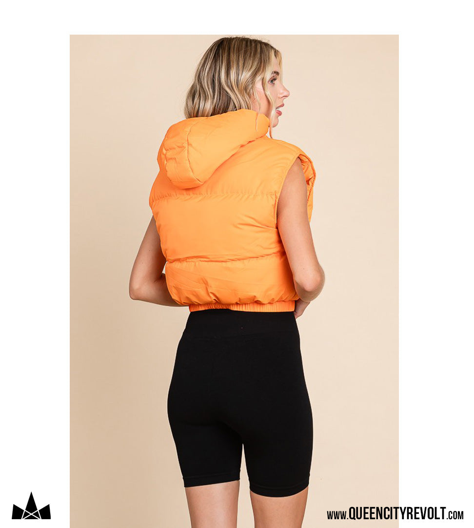 Women's Puffer Vest, Orange