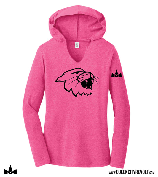 Harrison Women's Longsleeve Hooded Tshirt, Pink