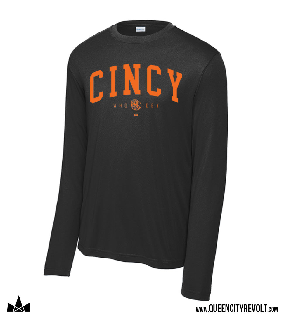 Cincinnati Football, Performance Longsleeve, Black
