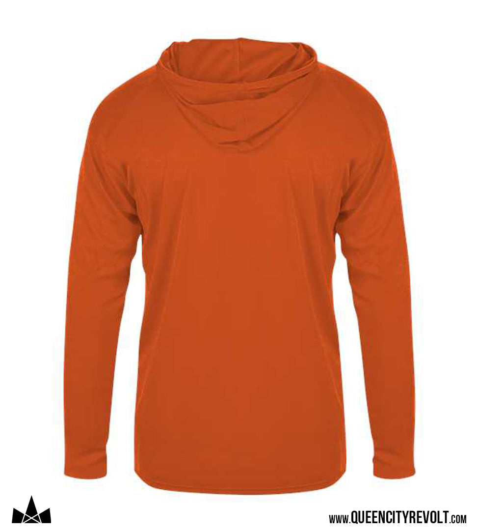 Cincinnati Football Youth Performance Hooded Longsleeve Tee, Orange