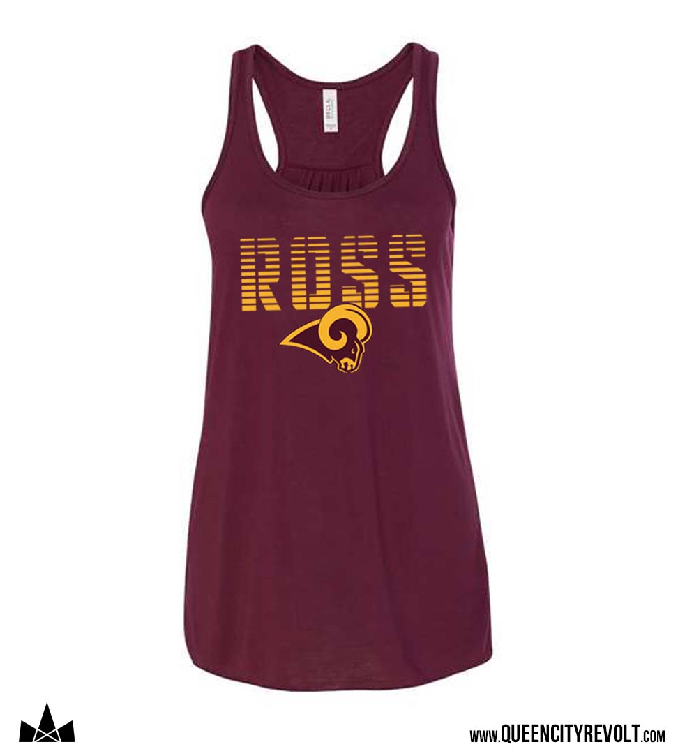 Ross Women's Flowy Racerback Tank, Maroon