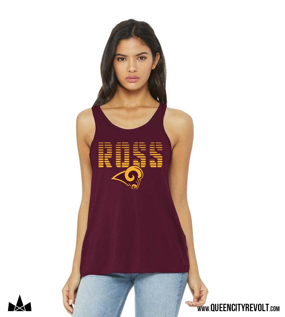 Ross Women's Flowy Racerback Tank, Maroon