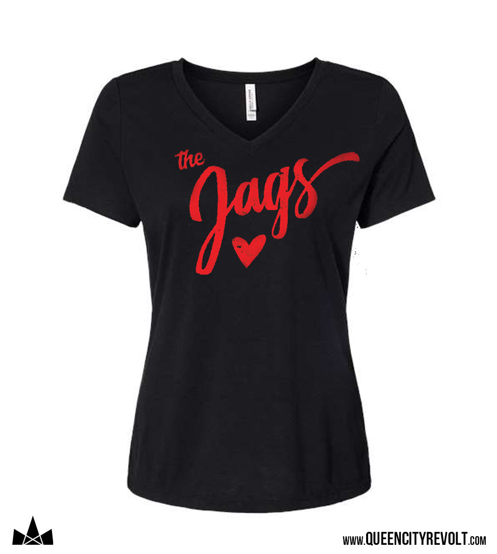 STJB Women's Vneck Tshirt, Black
