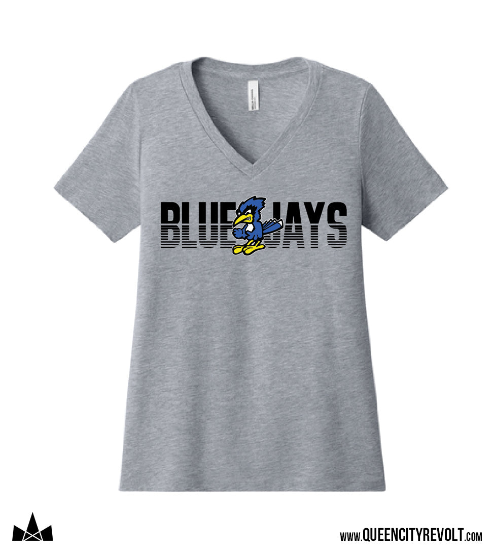 STJB Dry Ridge, Women's Vneck Tshirt, Grey