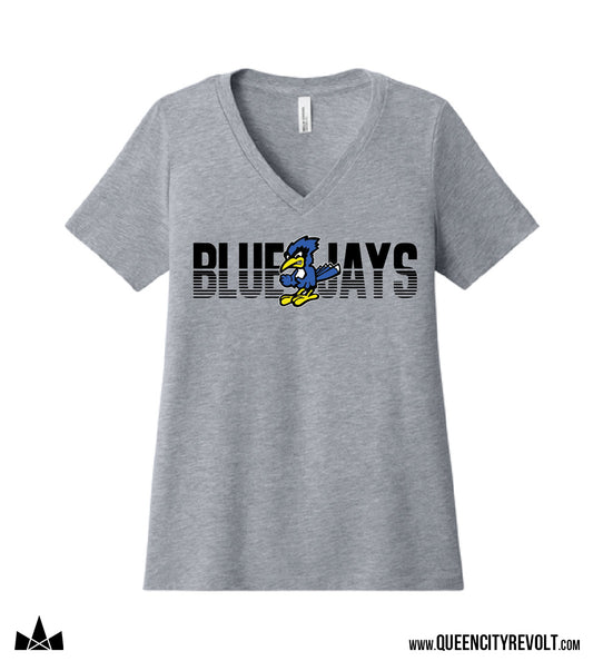 STJB Dry Ridge, Women's Vneck Tshirt, Grey