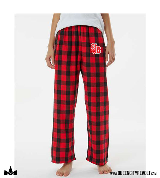 STJB Youth Flannel Pajama Pants, Red/Black