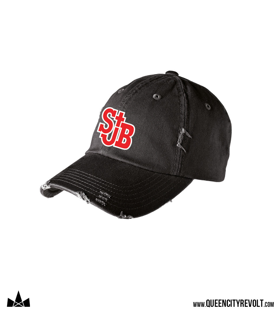 STJB Distressed Adult Cap, Black