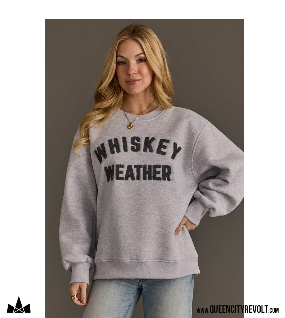 Whiskey Weather Crew Sweatshirt, Ash