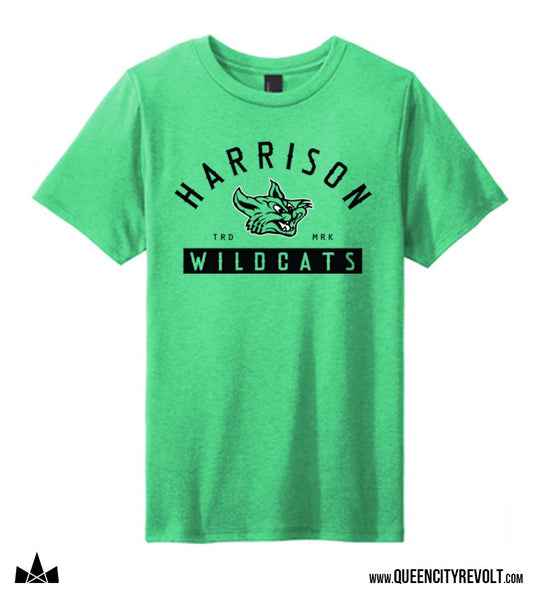 Harrison Youth Vintage Wildcat Tshirt, Green