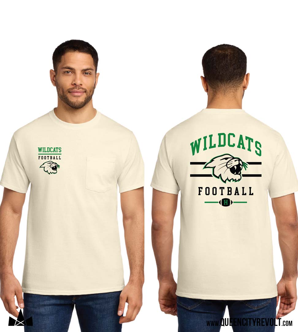 Harrison Football Adult Pocket Tshirt, Natural / HYF