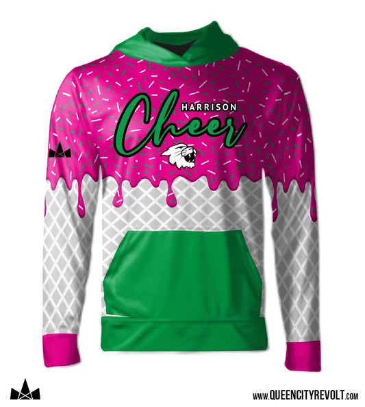 Harrison Adult Performance Drip Hoodie, Pink/Green