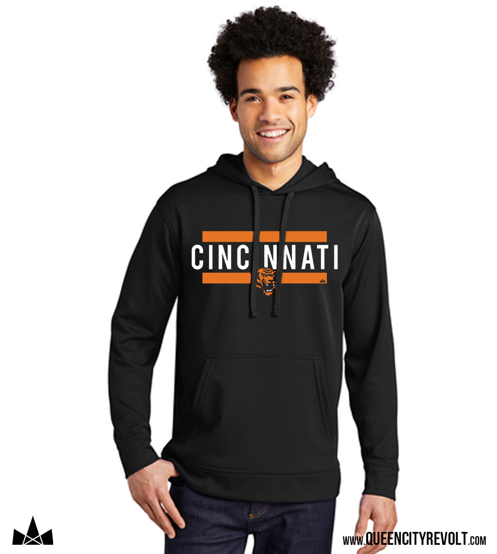 Cincinnati Football, Performance Hoodie, Black