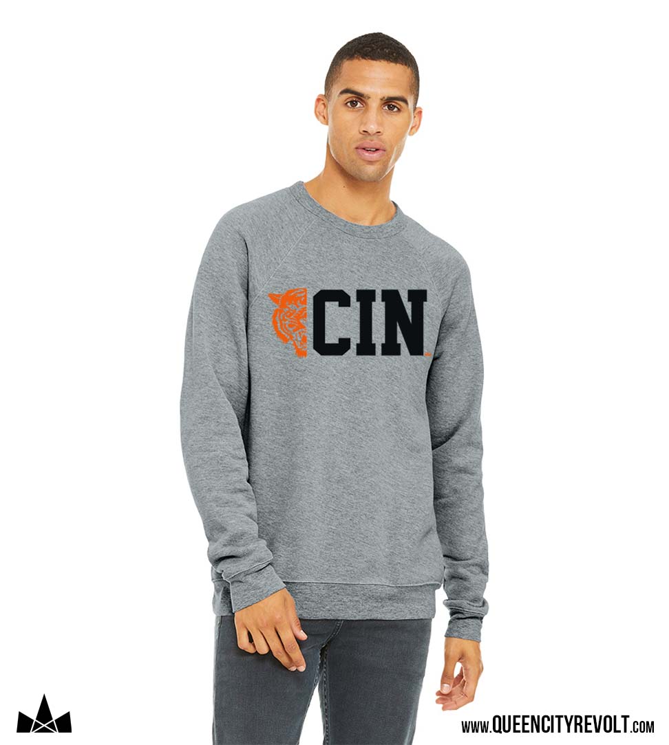 Cincinnati Football, CIN Crew Sweatshirt, Grey