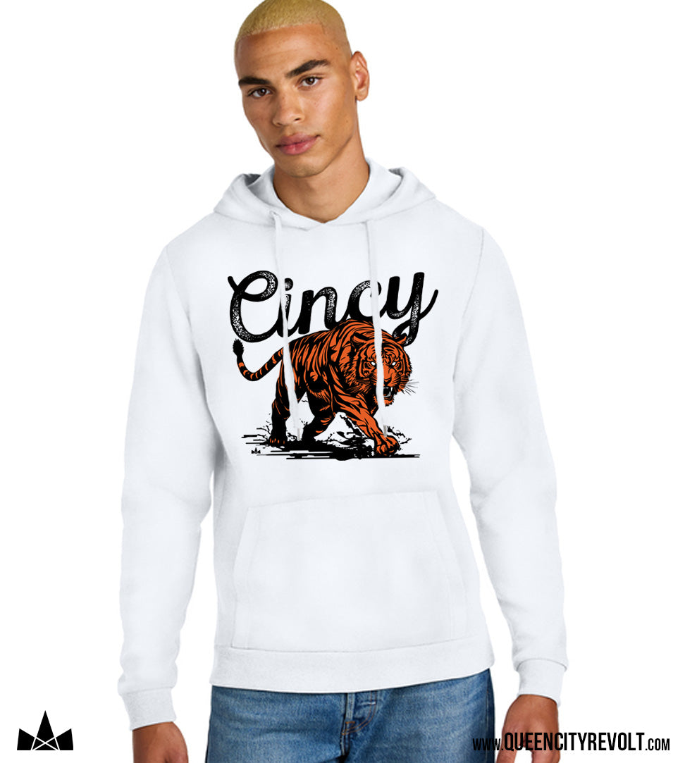 Cincinnati Football, White Tiger Hoodie, White