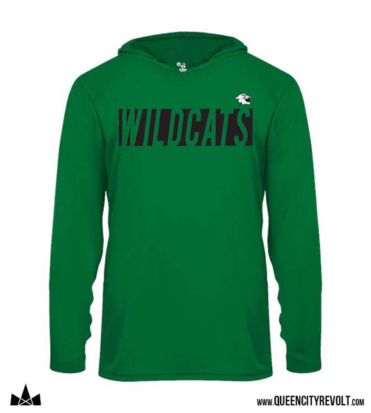 Harrison WILDCATS Youth Performance Longsleeve Hoodie, Green