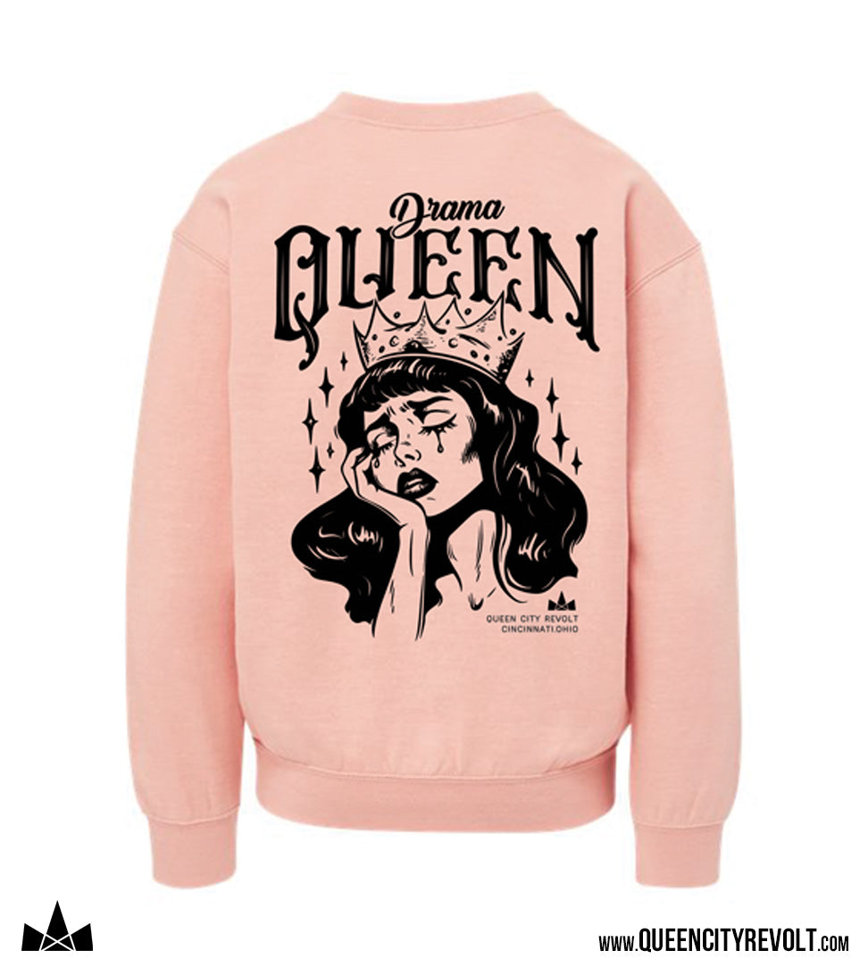 QCR Drama Queen Youth Crew Sweatshirt, Pink