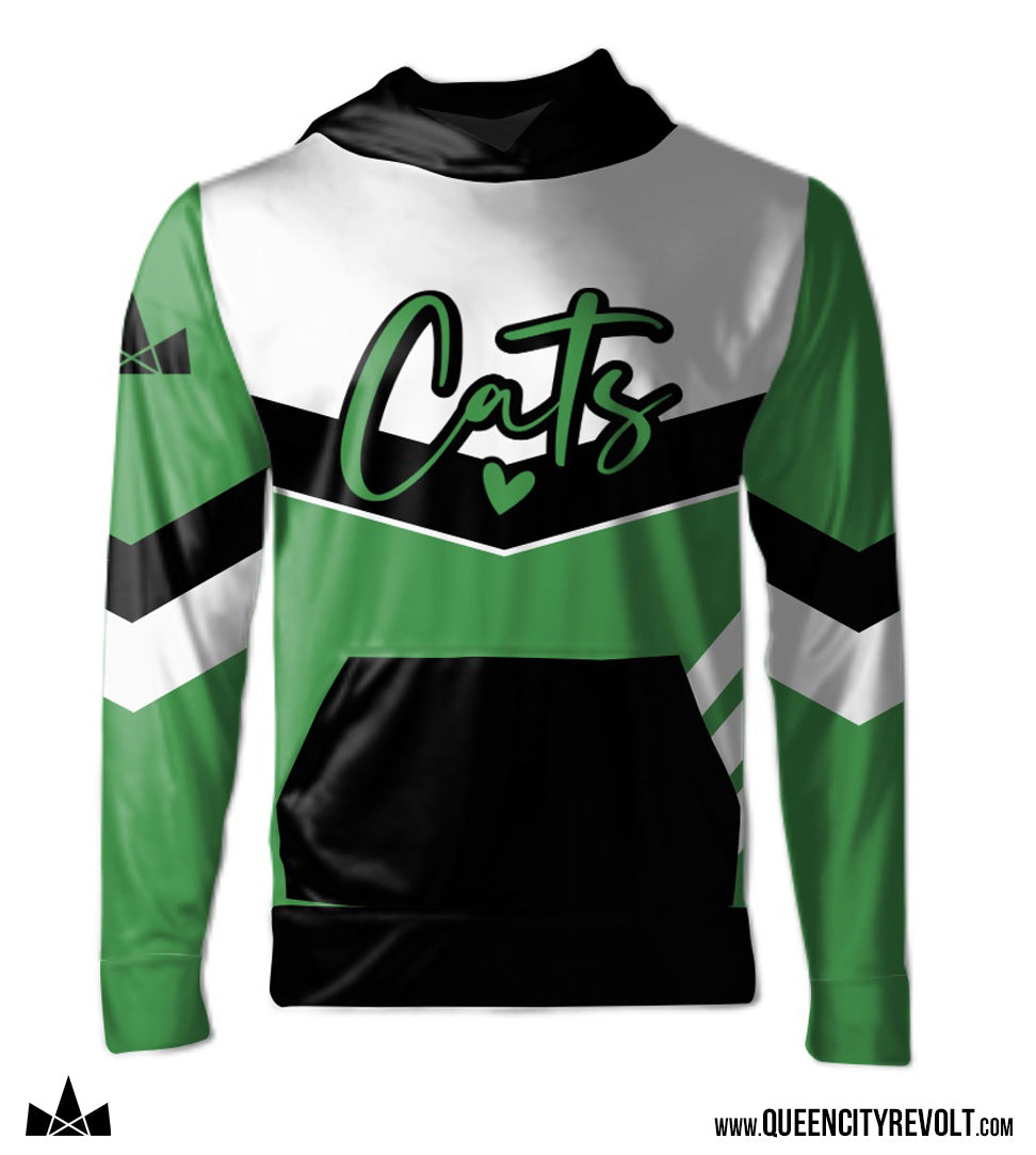 Harrison Girl's Performance Hoodie, Green/Black