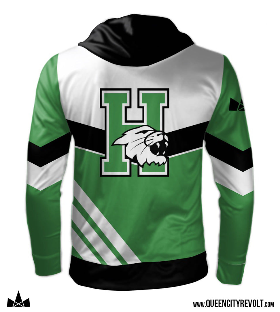 Harrison Girl's Performance Hoodie, Green/Black