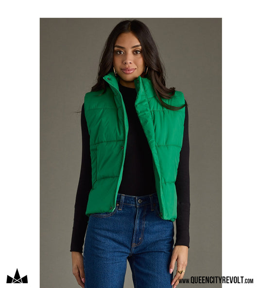 Women's Puffer Vest, Green