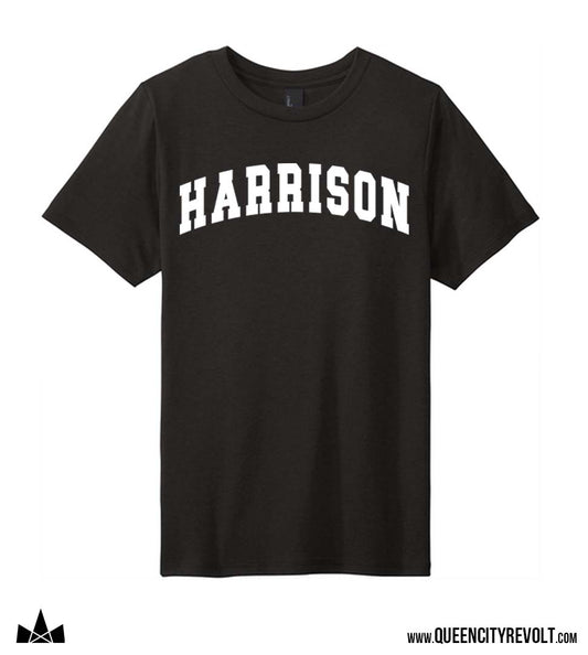 Harrison College Block Youth Tshirt, Black