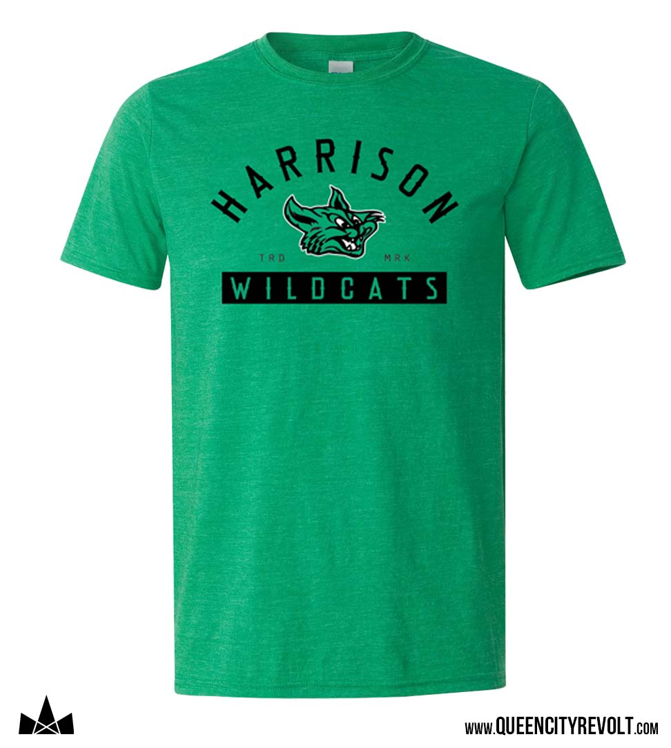 Harrison Vintage Wildcat Adult Tshirt, Green
