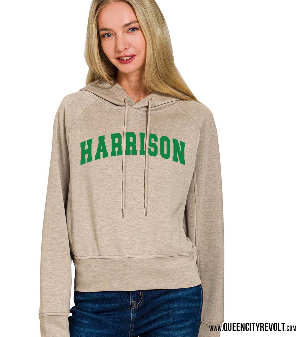 Harrison Women's Cropped Hoodie, Oatmeal
