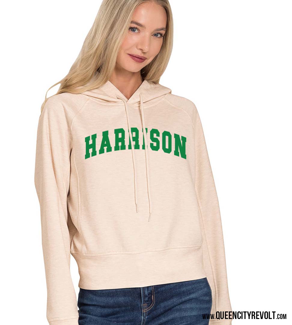 Harrison Women's Cropped Hoodie, Ivory