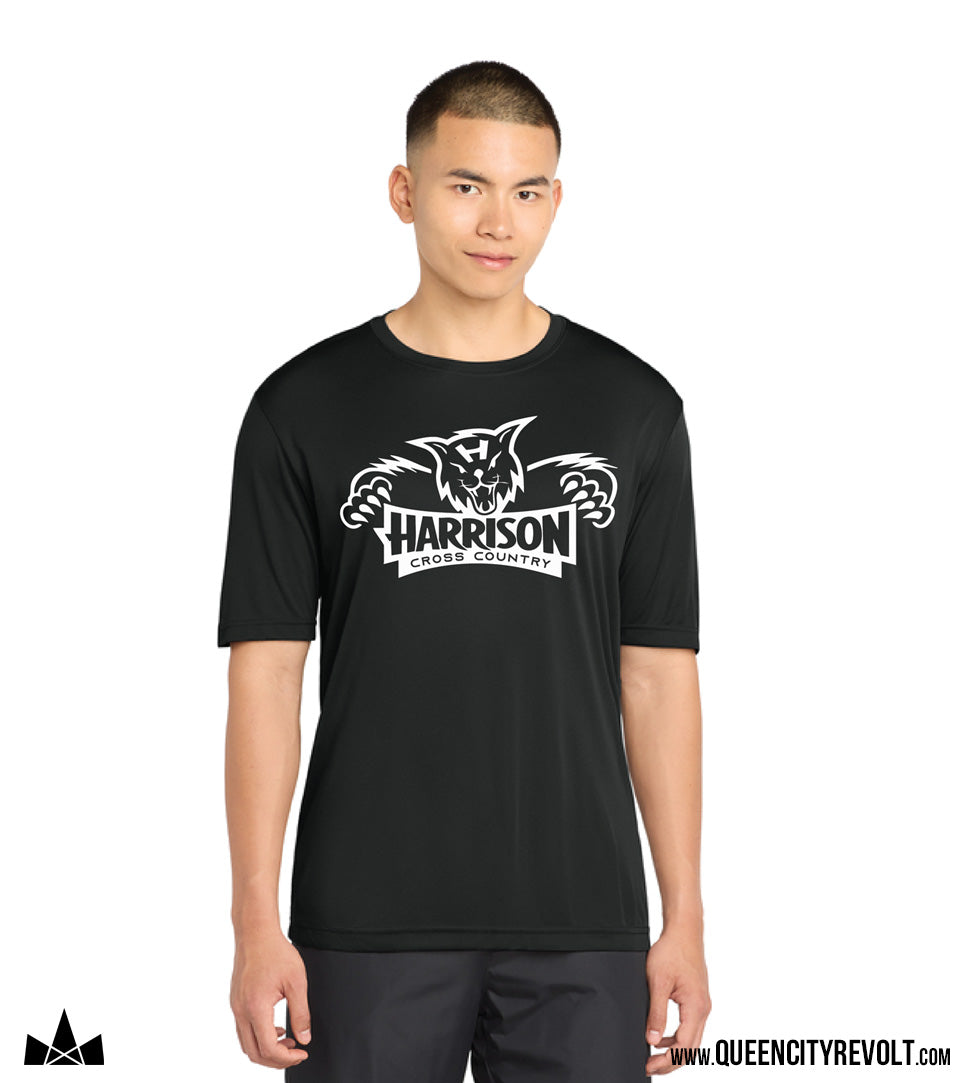 Harrison Cross Country Adult Performance Tshirt, Black