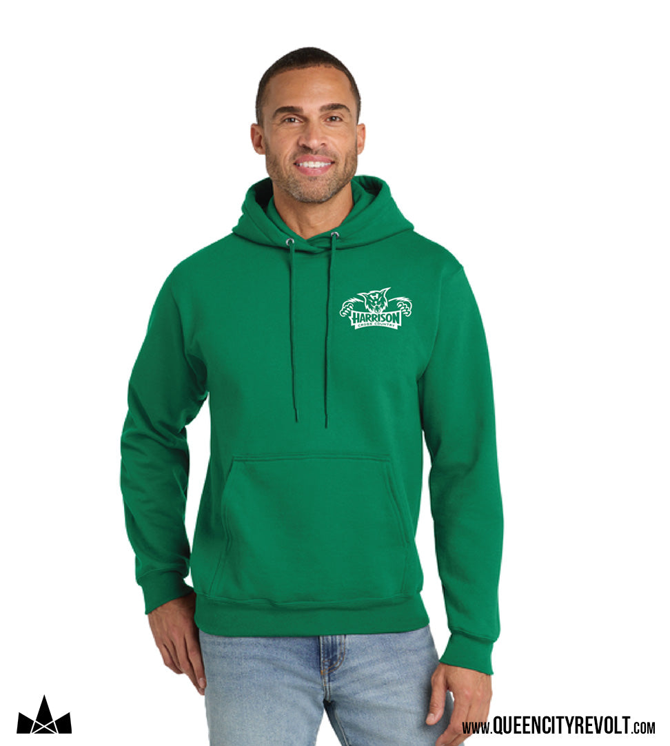 Harrison Cross Country Adult Fleece Hoodie, Green