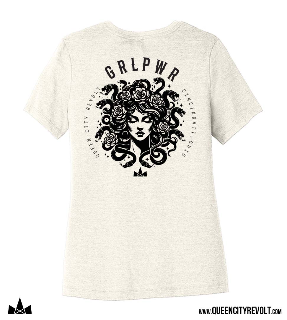 Women's Medusa Tshirt, Heather Natural